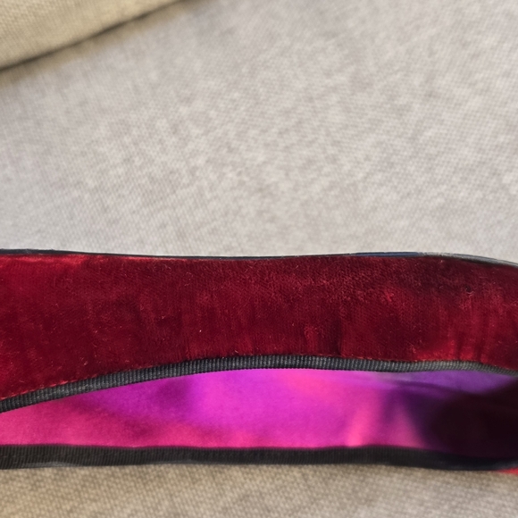 Giuseppe Zanotti Red Velvet Ballet Flats - Picture 15 of 16